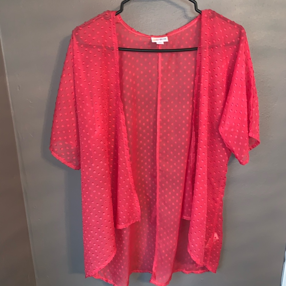 Pink Polka Dot LuLaRoe Bianka Kimono, size 3